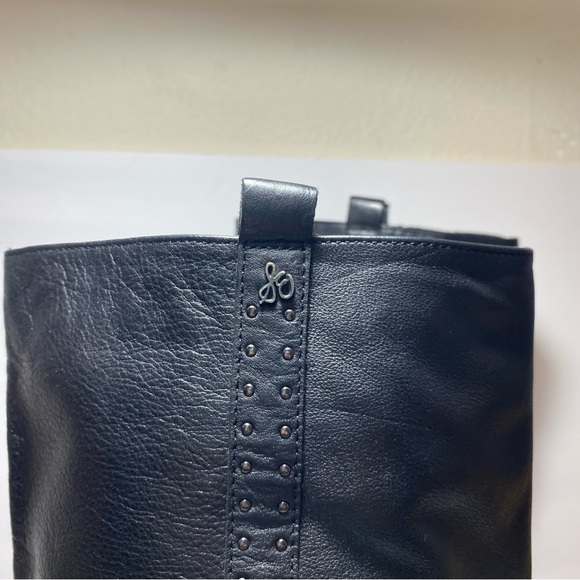 Sam Edelman "Prina” Studded Soft Black Leather Knee High Riding Boots size 11 - Picture 14 of 16